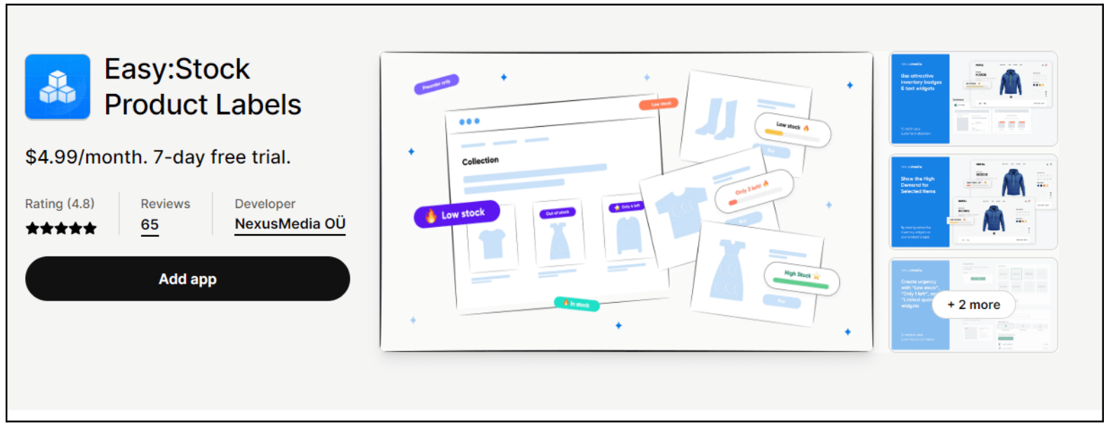 Easy Stock Product Labels